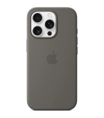 iPhone 16 Pro Silicone Case with MS - Stone Gray