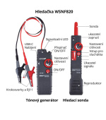 W-Star Hledačka kabelů WSNF820, 0-400V traser kabelů, až 1km, 0-2m