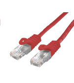 Kabel C-TECH patchcord Cat6, UTP, červený, 1m