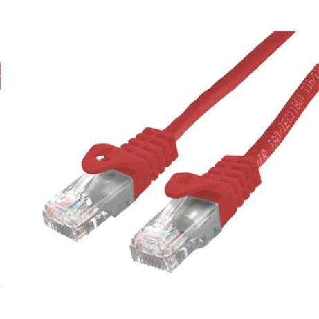 Kabel C-TECH patchcord Cat6, UTP, červený, 1m