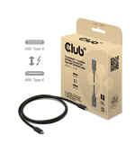 Club3D Kabel Thunderbolt 5, 80/120Gbps, Certifikovaný kabel, 1x 4K540Hz, 2x8K240Hz, PD 240W, 1m