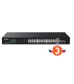 Tenda TEG1128P-24-250W PoE+ Gigabit switch 24x 1Gb/s PoE+ 802.3af/at + 2x SFP + 2x RJ45, 230W, Rack