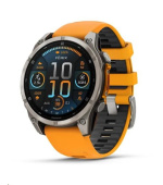 Garmin fenix® 8 – 47 mm, AMOLED, Sapphire, Titanium s Orange/Graphite silikonovým řemínkem, EU