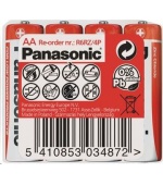 PANASONIC Zinkouhlíkové baterie Red Zinc R6RZ/4P AA 1,5V (shrink 4ks)