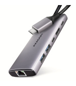 AXAGON HMC-6G2L, USB 10Gb/s hub, 2x USB-A, 1x USB-C, HDMI 4k/60, RJ-45, PD 100W, kabel USB-C 15cm