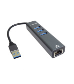 PREMIUMCORD Adaptér USB3.0 - LAN RJ45 ETHERNET 10/100/1000 MBIT + 3x USB3.0 port