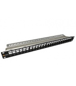 Solarix Modulární neosazený patch panel 24 portů 1U SX24M-0-STP-BK-UNI-N