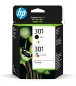 HP 301 Ink Cartridge Combo 2-Pack, N9J72AE (190 / 165 pages)