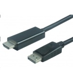 PREMIUMCORD Kabel DisplayPort 1.2 na HDMI 2.0, pro rozlišení 4Kx2K@60Hz, 3m