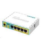 MikroTik RouterBOARD hEX PoE Lite, 650MHz CPU, 64MB RAM, 5x LAN, USB, PoE, 1x USB, vč. L4 licence