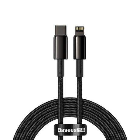 Baseus Datový kabel Tungsten Gold PD 20W 2m USB-C/Lightning černý