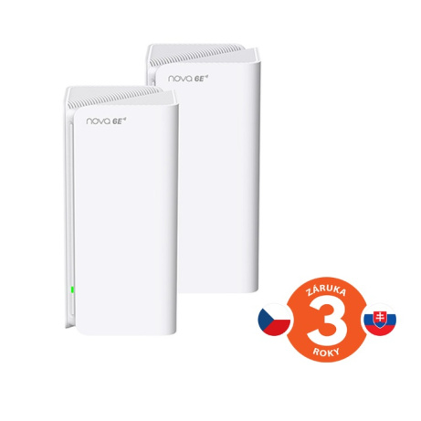 Tenda Nova MX21 Pro (2-pack) WiFi6E AXE5700 Mesh Gigabit system, 6x GLAN/GWAN, WPA3, VPN, CZ app