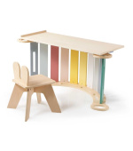 Dřevěná montessori houpačka 100 cm 6v1 max s prknem a židlí - set pastel