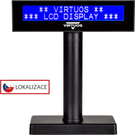 LCD displej Virtuos FL-2026 2x20, serial, černý