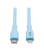 Tripplite Kabel USB-C/Lightning Synch/Nabíjení,MFi,Samec/Samec,Safe-IT Antibakt,flex,sv.modrá,1.83m