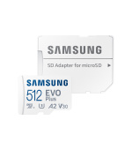 Samsung EVO Plus/micro SDXC/512GB/UHS-I U3 / Class 10/+ Adaptér/Bílá