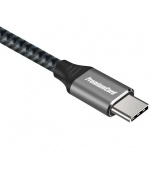 PremiumCord Kabel USB-C M/M, 100W 20V/5A 480Mbps bavlněný oplet, 2m