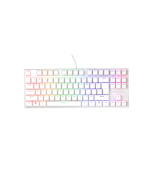 Genesis tichá herní klávesnice THOR 303/TKL/RGB/Outemu Peach Silent/Drátová USB/US layout/Bílá