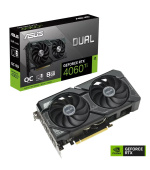 ASUS VGA NVIDIA GeForce DUAL RTX 4060 Ti 8G SSD OC, RTX 4060 Ti, 8GB GDDR6, 3xDP, 1xHDMI