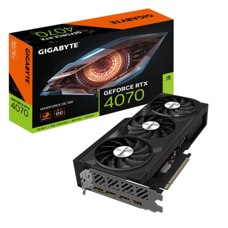 GIGABYTE VGA NVIDIA GeForce RTX 4070 WINDFORCE OC 12G, 12G GDDR6X, 3xDP, 1xHDMI