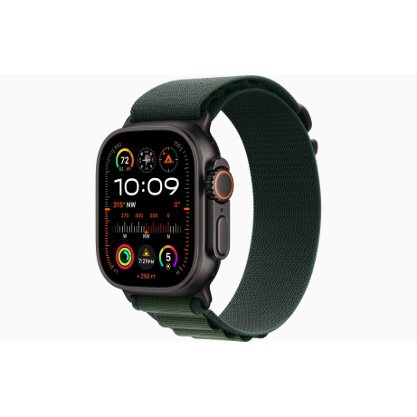 Apple Watch Ultra 2/49mm/Black/Sport Band/Dark Green Alpine/Medium