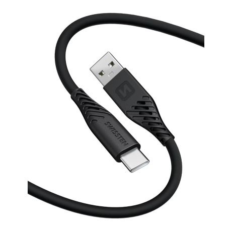 DATOVÝ KABEL SWISSTEN SOFT SILICONE USB / USB-C 1,5 M 60W ČERNÝ