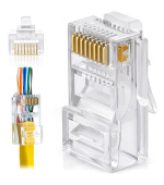 W-Star Konektor UTP RJ45EZ Cat5e 10ks pozlacený 5SLD pass through drát licna RJ45EZc510