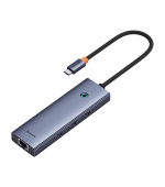 Baseus hub Ultra Joy USB 6v1 (USB-C/1xHDMI4K30Hz/3xUSB 3.0/1xPD/RJ45) šedý