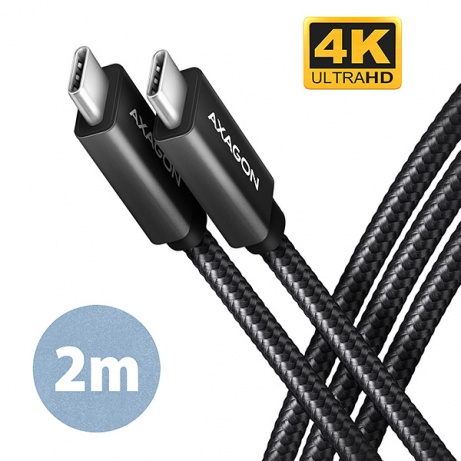 AXAGON BUCM32-CM20AB, SPEED+ kabel USB-C <-> USB-C, 2m, USB 20Gbps, PD 100W 5A, 4K HD, ALU, oplet