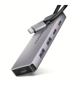 AXAGON HMC-5H60, USB 5Gbps hub, porty 2x USB-A, 1x USB-C, HDMI 4k/60, PD 100W, kabel USB-C 15cm