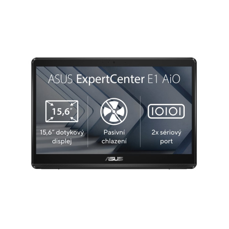 ASUS ExpertCenter/E1 AiO E1600/15,6"/FHD/T/N4500/4GB/128GB SSD/UHD/W11P/Black/2R