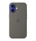 iPhone 16 Silicone Case with MS - Stone Gray