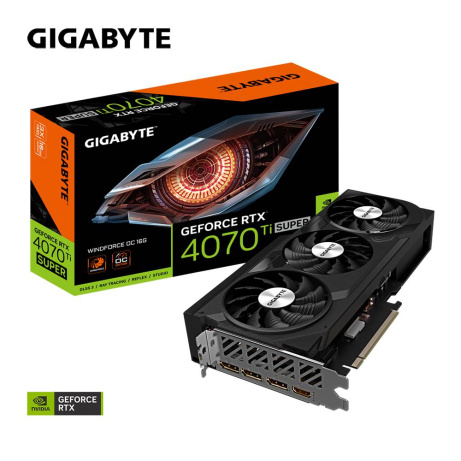 GIGABYTE VGA NVIDIA GeForce RTX 4070 Ti SUPER WINDFORCE OC 16G, 16G GDDR6X, 3xDP, 1xHDMI