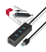 AXAGON HUE-S2BL, 4x USB 3.0 CHARGING hub, micro USB nap. konektor, kabel USB-A 1.2m