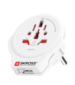 SKROSS cestovní adaptér Europe USB pro cizince v ČR, USB-A, 12W, typ E/F