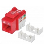 Intellinet Cat5e Keystone Jack, UTP, Red, Punch-down