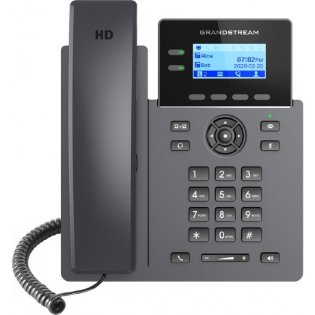 Grandstream GRP2602P SIP telefon, 2,21" LCD podsv. displej, 4 SIP účty, 2x100Mbit port, PoE