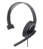 MANHATTAN Sluchátka s mikrofonem Mono USB Headset, černá