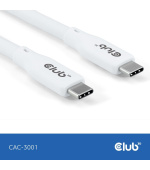 Club3D Kabel USB-C 4.0, 20Gbps, 4K60Hz, PD 240W, 2m, bílá