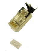 Konektor STP RJ45 (8p8c), Cat6A/Cat7, skládaný, drát (prodej po 10 ks)