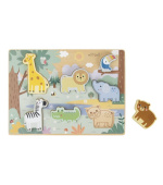 Dřevěné vkládací puzzle - zvířátka v ZOO