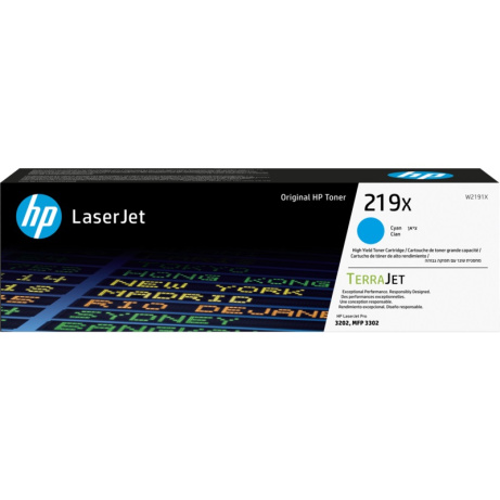 HP 219X, Azurová originální toner. kazeta, W2191X