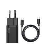 Baseus rychlonabíječka do sítě Super Si USB-C PD QC 25W (s kabelem USB-C na USB-C) černá