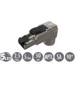 Konektor MPTL 90° RJ45 CAT5E STP samořezný SXRJ45-5E-STP-BK-SA-U