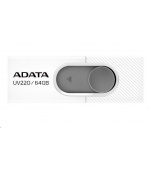 ADATA Flash Disk 64GB UV220, USB 2.0 Dash Drive, bílá/šedá