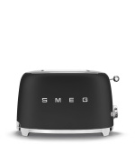 Smeg TSF01BLMEU toustovač / topinkovač, 2 toasty, 6 úrovní opékání, zásuvka na drobky, styl. 50. let, matně černá