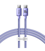 Baseus CAJY000605 Crystal Shine Series Datový Kabel USB-C - USB-C 100W 1,2m Purple