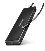 AXAGON HUE-F7C, 7x USB 3.2 Gen 1 ALU FLAT CHARGING hub, micro USB nap. konektor, kabel USB-C 30cm