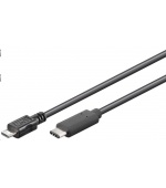 PremiumCord Kabel USB 3.1 konektor C/male - USB 2.0 Micro-B/male, černý, 0,6m