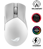 ASUS myš ROG GLADIUS III Wireless Aimpoint White (P711), RGB, Bluetooth, bílá